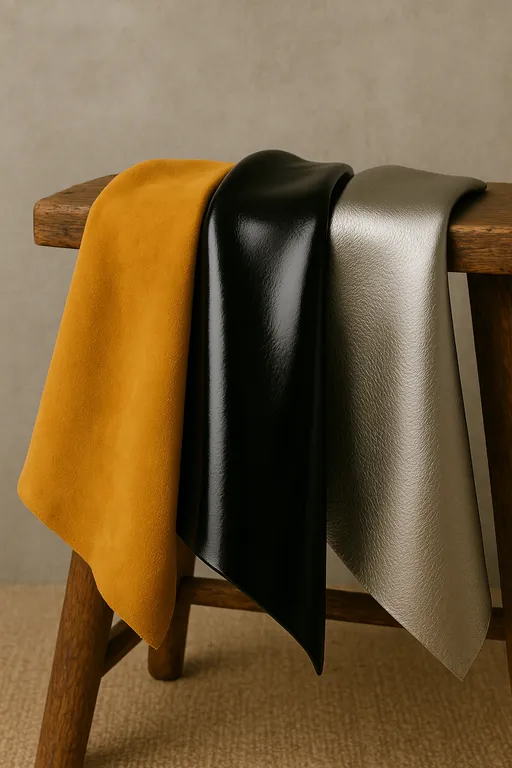 Chamois, Patent & Metallised Leather